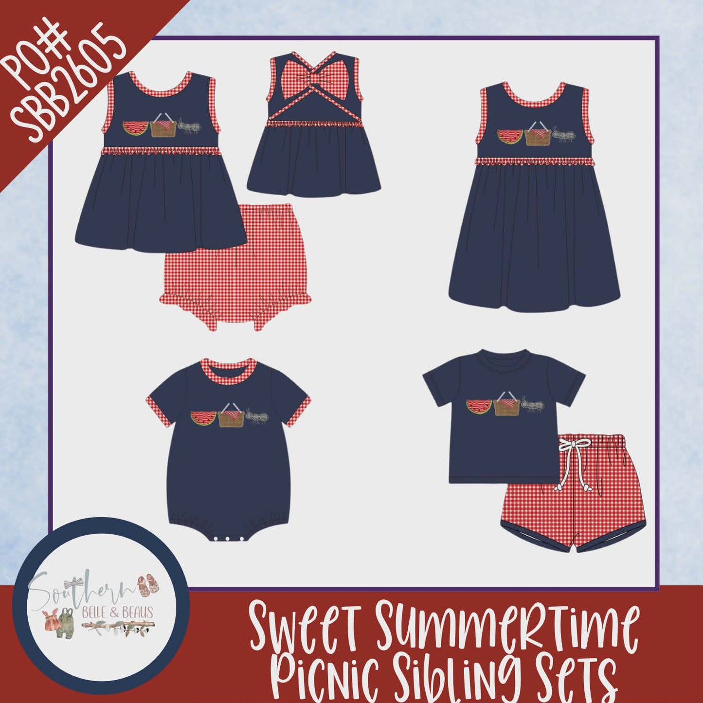 Sweet Summertime Picnic Sibling Sets SBB2605 2/8/26 B