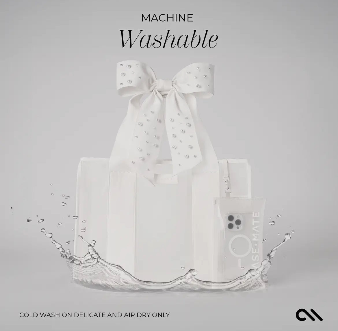 Special Edition Bow Beach Tote With Phone Pouch - Ivory Pearl