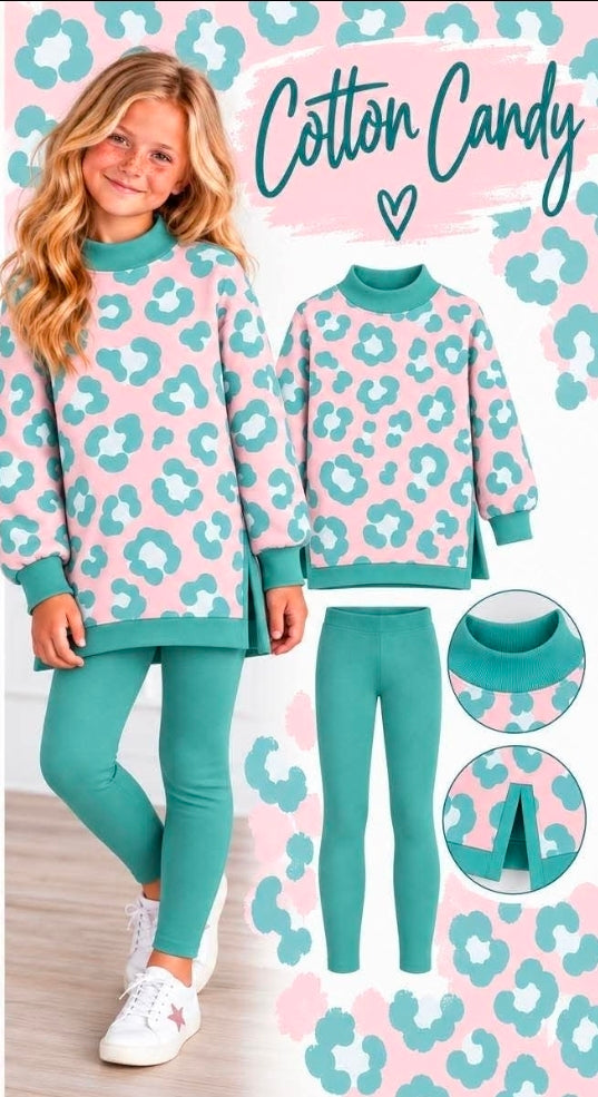 Bright Side Girls’ Leopard Tunic & Legging Sets | SBB2633 R