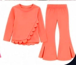 Winter Scallop Girls’ Top & Flare Pants Sets | SBB2633 R
