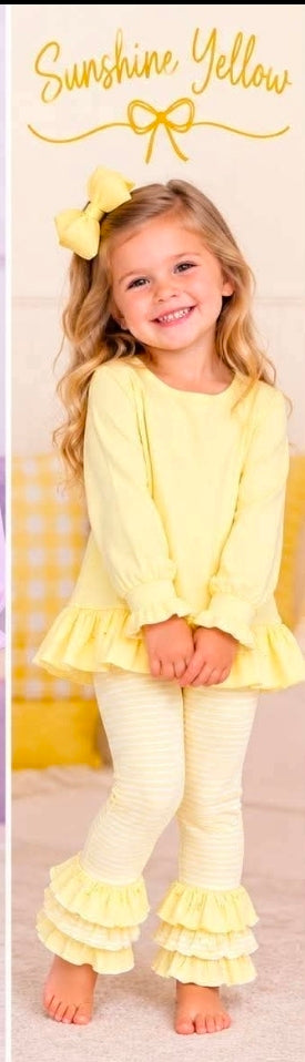 Winter Ruffle Basic Girls’ Top & Pants Sets | SBB2633 B