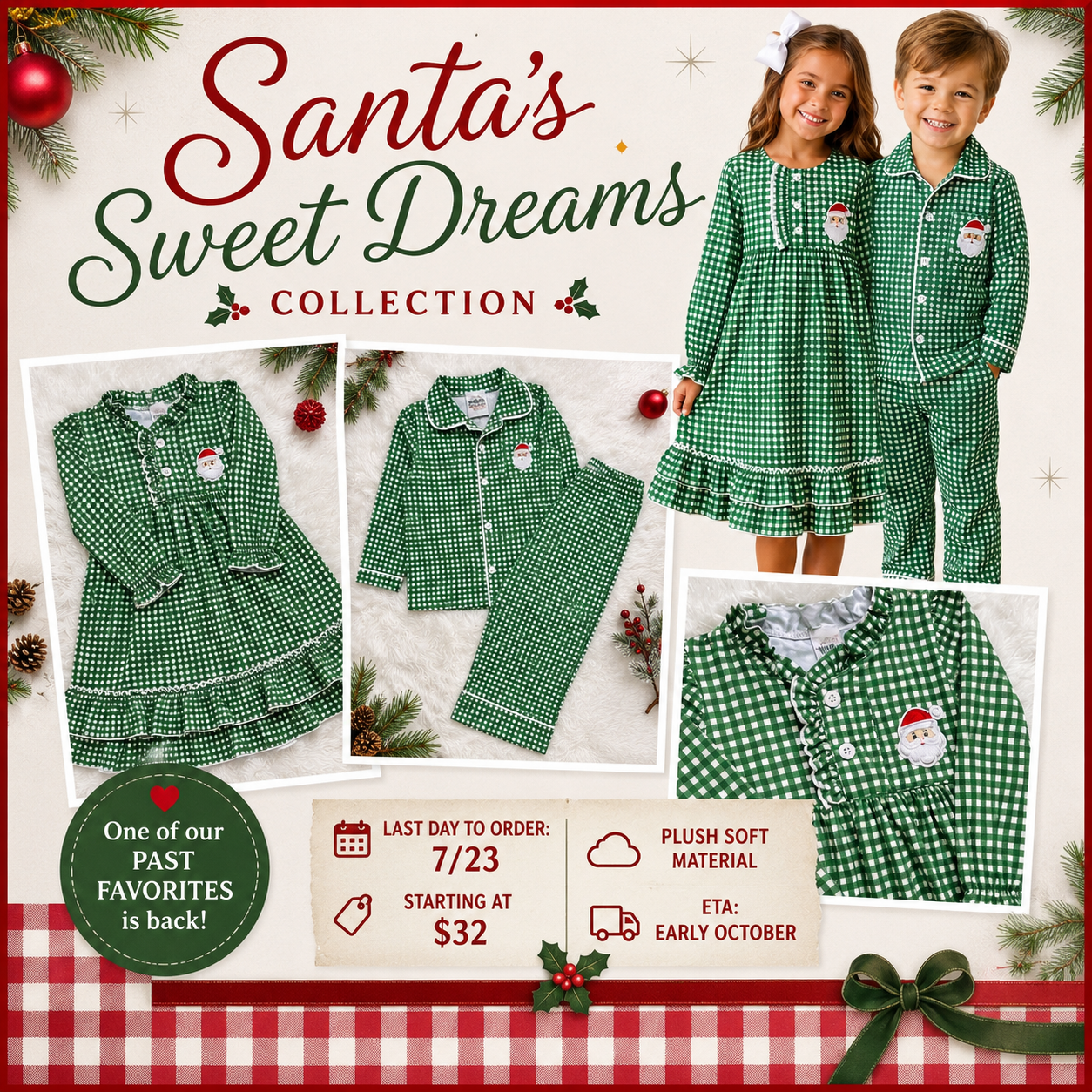 Santa's Sweet Dreams Christmas Lounge Set | Pre-Order