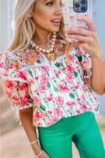 Floral V-Neck Blouse 5/3/25 MM