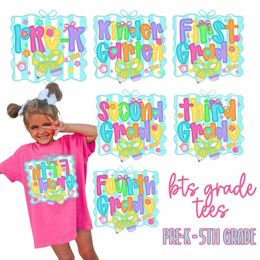 Aqua Stripe BTS GRADE TEES PO#24 6/22/25 MBL