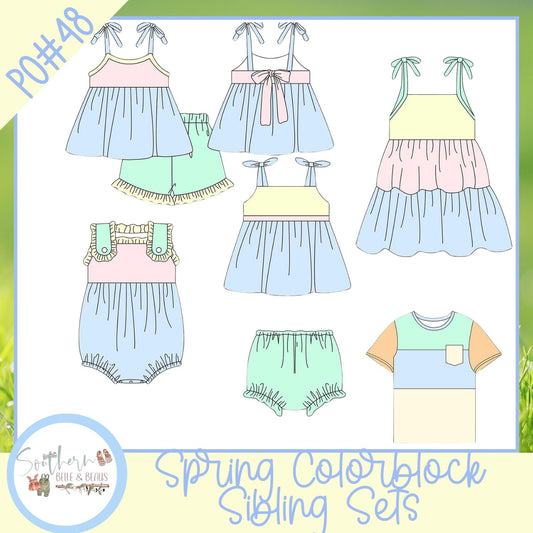Spring Colorblock Sibling Sets  PO#48 12/14/25