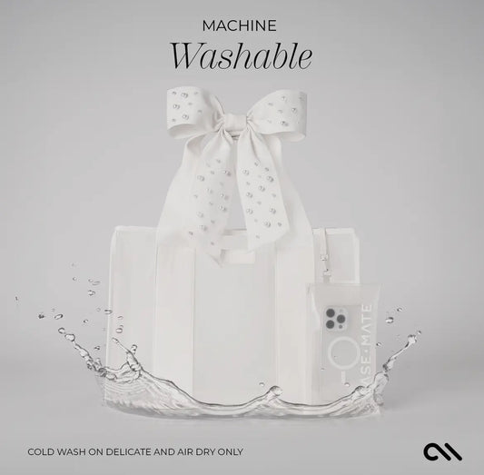 Special Edition Bow Beach Tote With Phone Pouch - Ivory Pearl