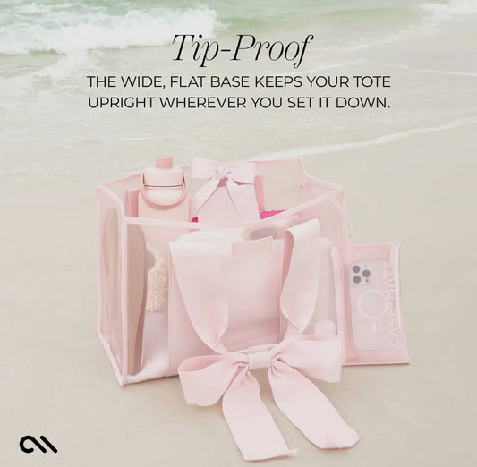 Special Edition Bow Beach Tote With Phone Pouch - Ballet Pink