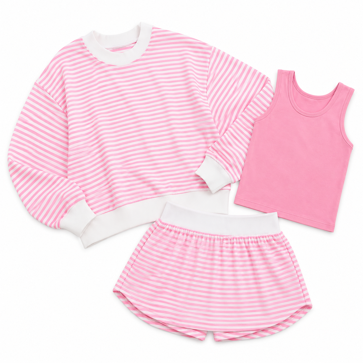 Girls 3 Piece Striped Comfy Set | SBB2623