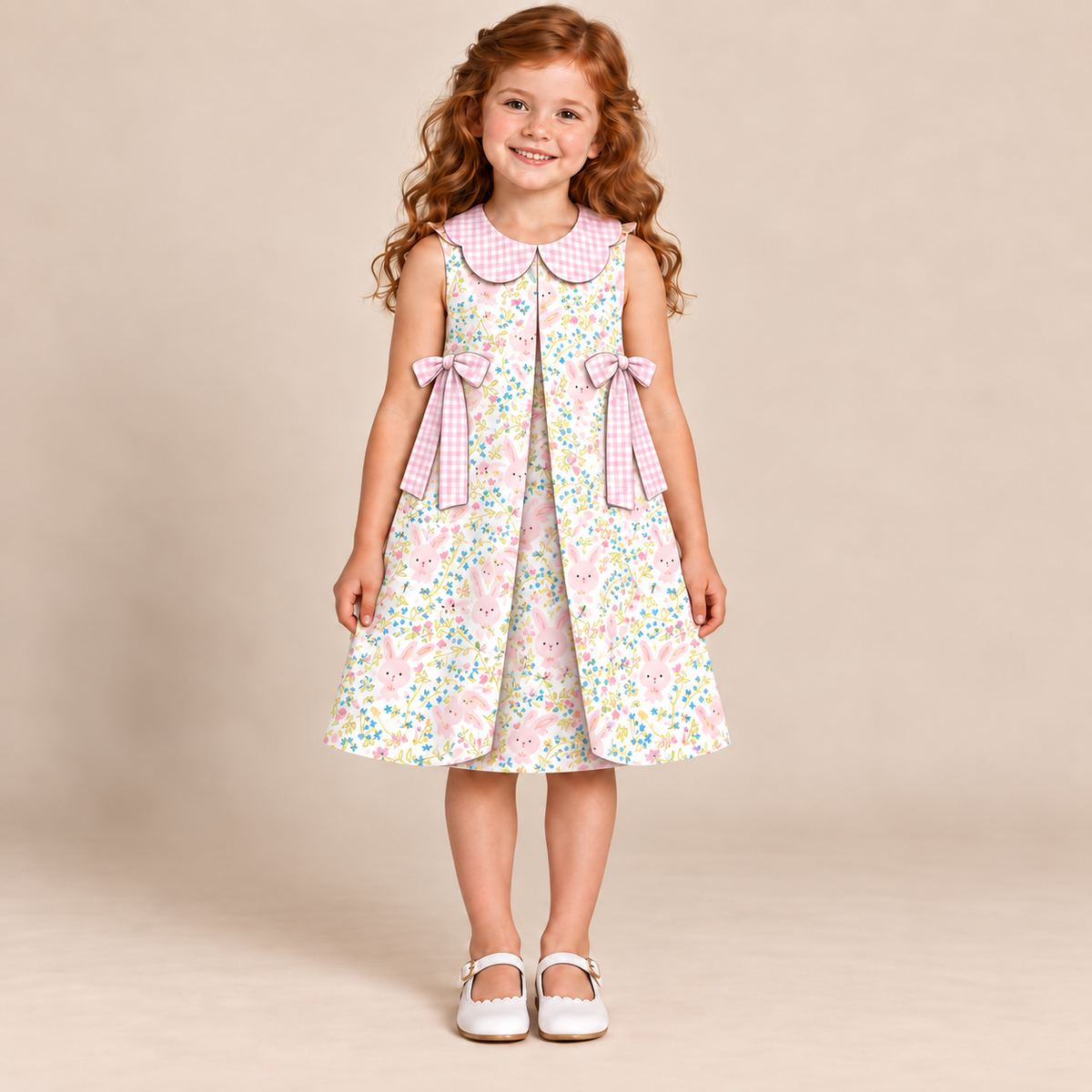 Cotton-Tail Cottage A-line dress with folded open front panels – model design preview