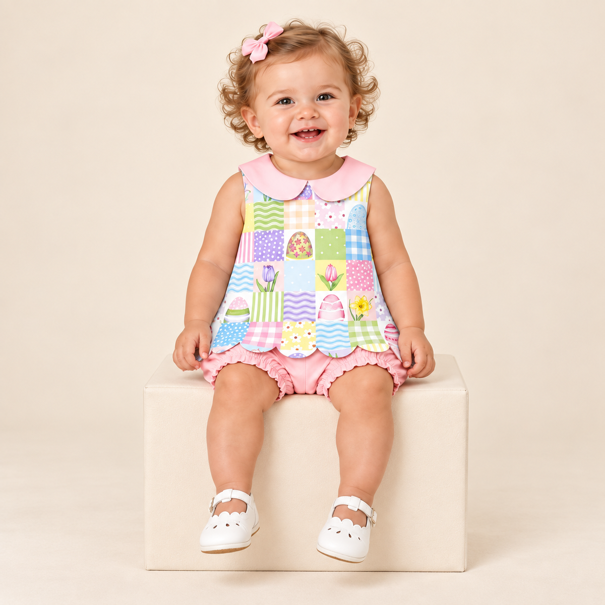 Heirloom Egg Hunt Girls Bloomer Set – Easter 2027 preorder model mockup