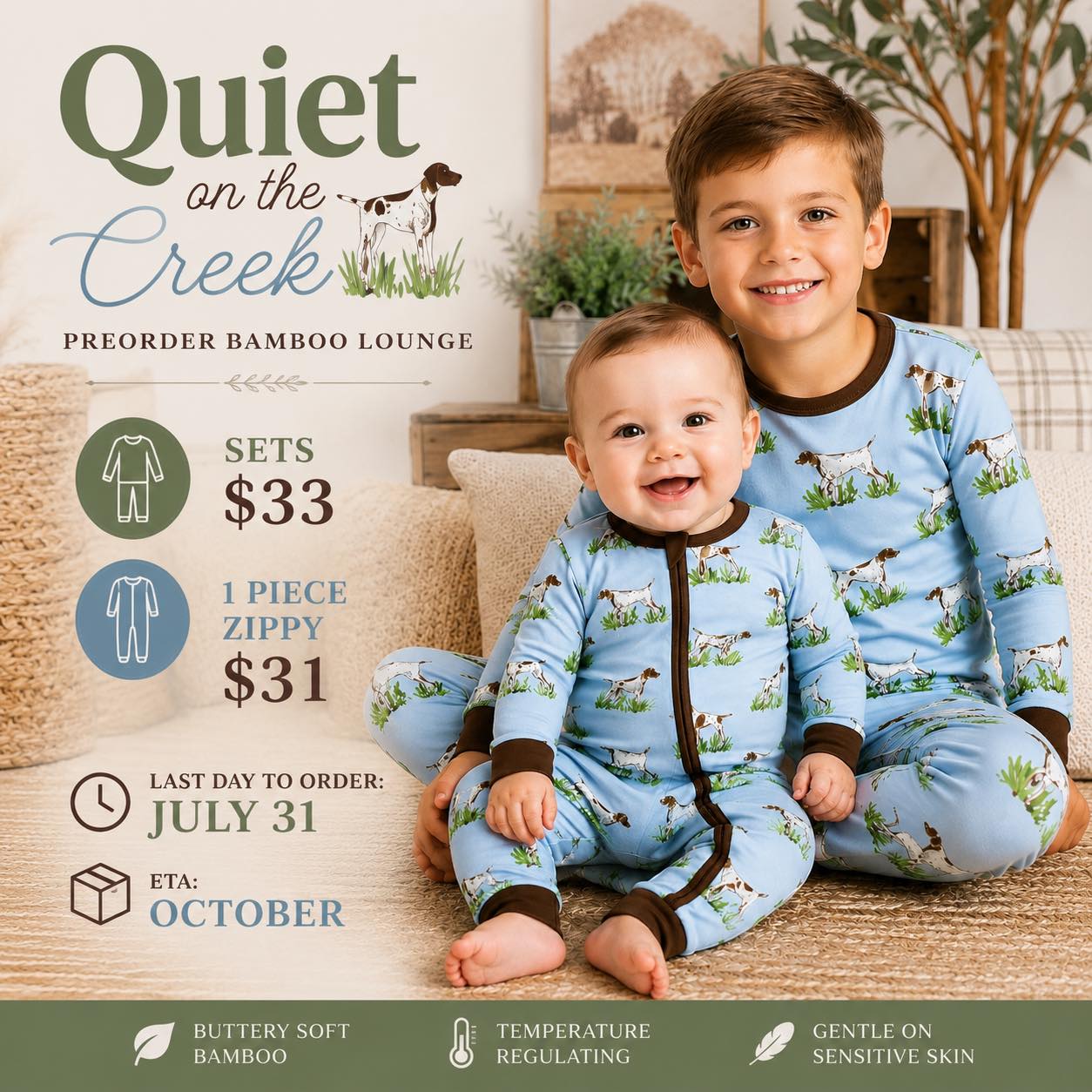 Quiet on the Creek Bamboo Lounge | Pre-Order SBB2627