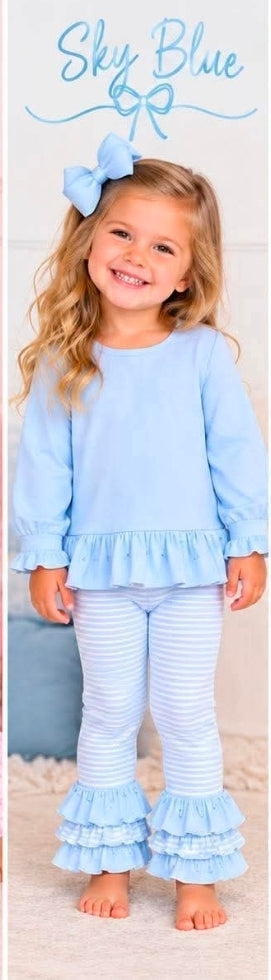 Winter Ruffle Basic Girls’ Top & Pants Sets | SBB2633 B