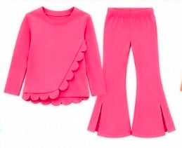 Winter Scallop Girls’ Top & Flare Pants Sets | SBB2633 R
