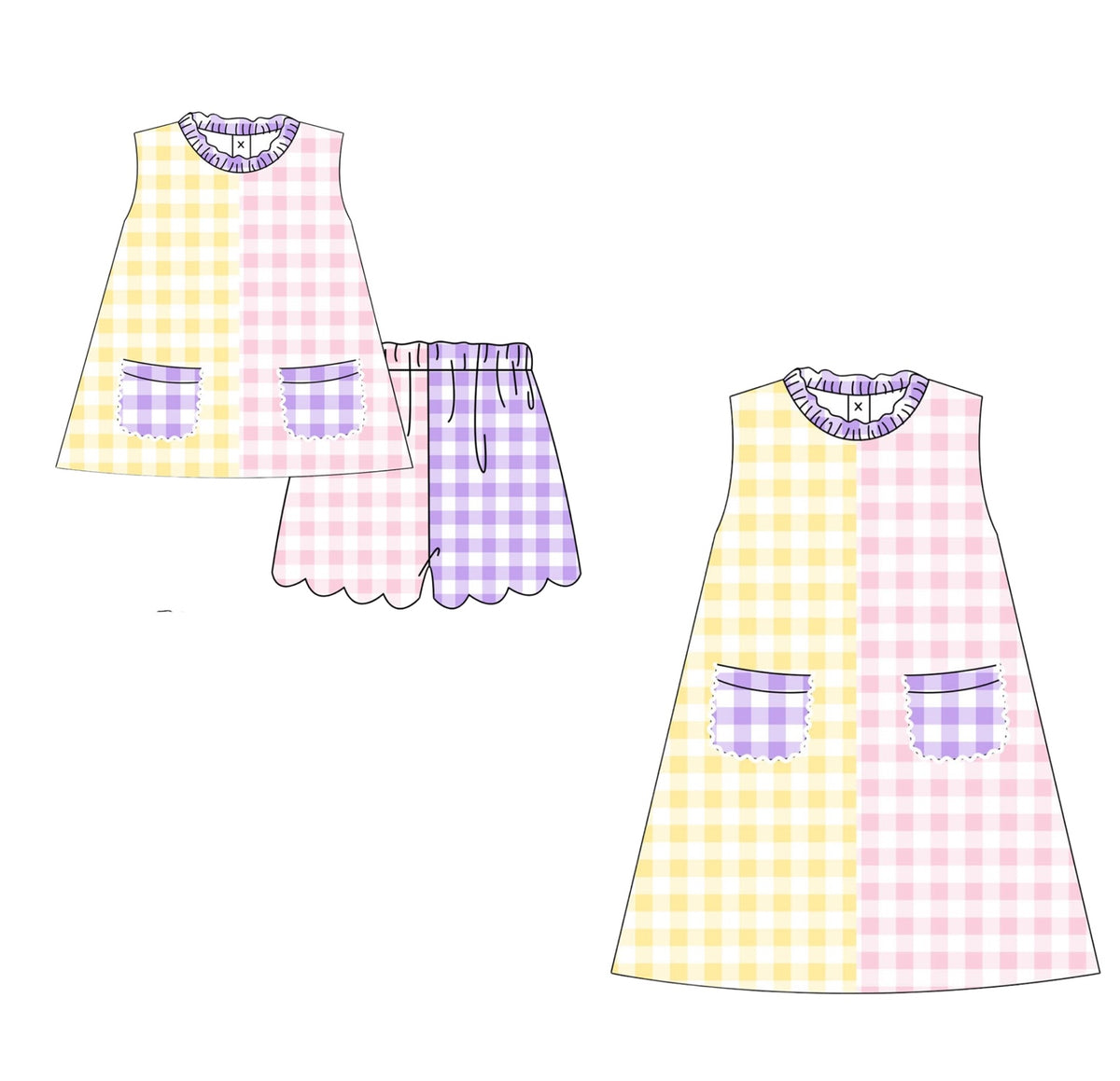 Sweet Tea & Gingham original garment design showing both available styles