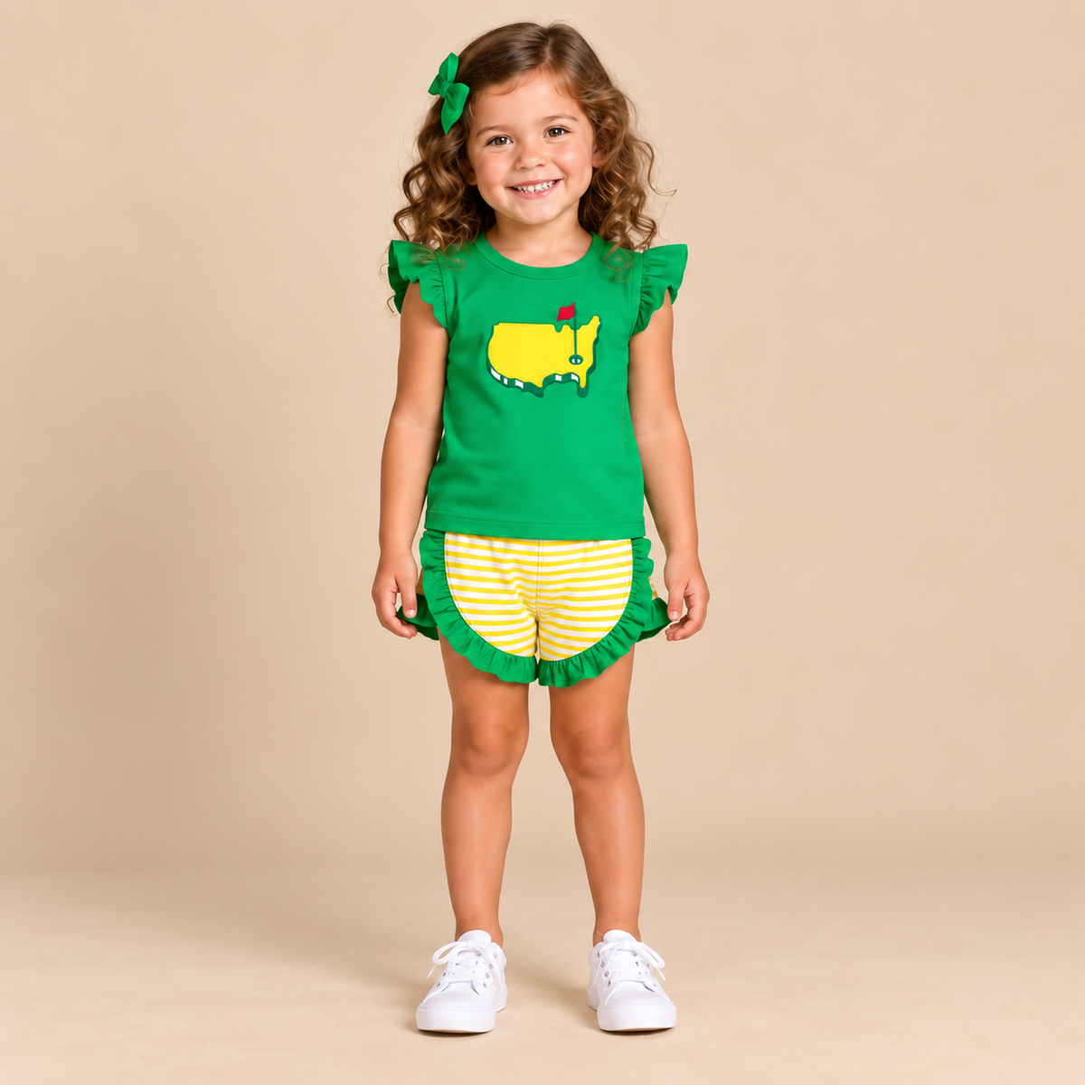 Sweet Tee Time Girls Short Set – Easter 2027 preorder model mockup